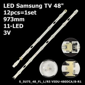LED підсвітка Samsung TV 48" S_5U75_48_FL_L5 + S_5U75_48_FL_R6 (V5DU-480DCA-R1 + V5DU-480DCB-R1) 12шт.
