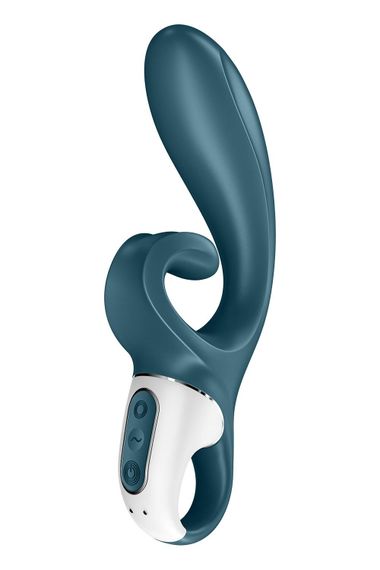 Смарт вібратор-кролик Satisfyer Hug Me Bluegrey, 2 мотори, діаметр 4,2см, широка кліторальна частина | Зображення 3