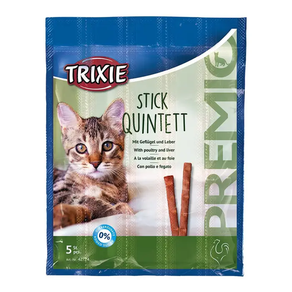 Ласощі для котів Trixie PREMIO Quadro-Sticks домашня птиця 5 шт.