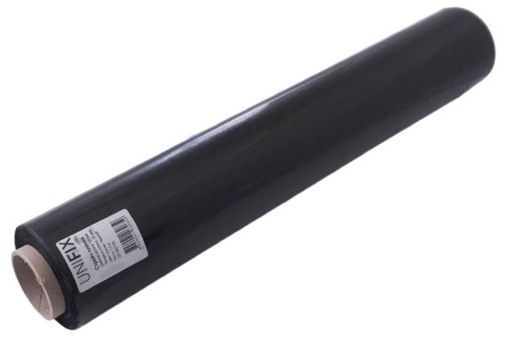 Стретч плівка 500 мм, 1,5 кг (20 мкм) чорна, втулка 200 г UNIFIX SP-50015B1 | Зображення 2