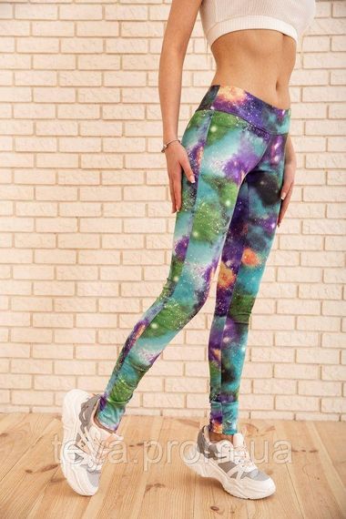 Спортивные леггинсы с принтом для фитнеса цвет зеленый  FA_000360 | Зображення 2