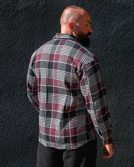 Сорочка тепла байка бордовий S L | Зображення 2