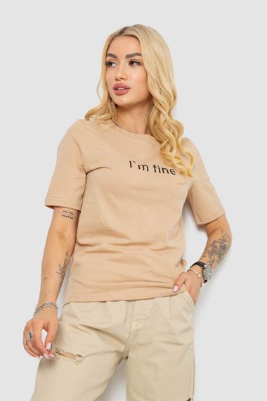 Футболка жіноча з принтом, колір бежевий, 241R1833 | Зображення 2