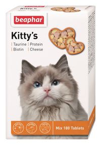 Вітамінізовані ласощі для котів Beaphar Kitty's Mix, 180 табл