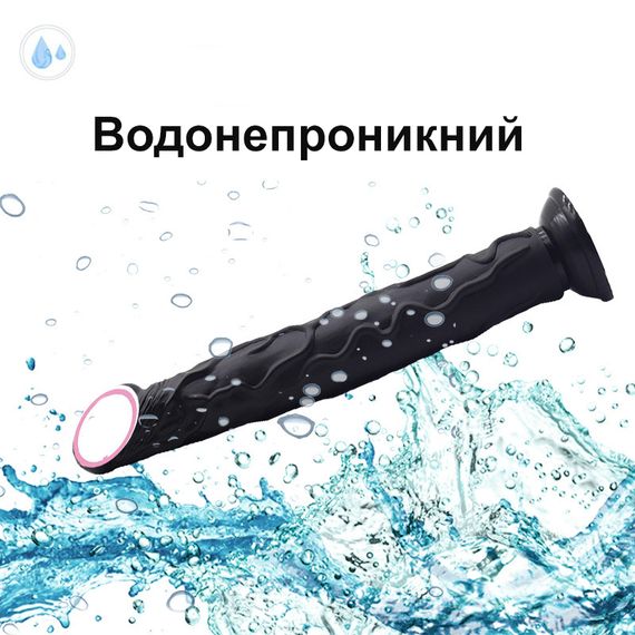 Великий реалістичний фалоімітатор на присосці (чорного кольору) | Зображення 2