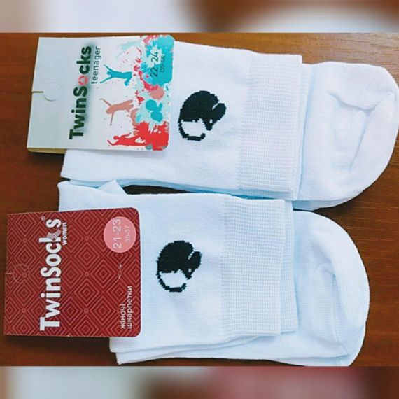 Подростковые носки с рисунком мышки Twinsocks р21-23(36-38),22-24(35-37), 23-25(38-40),24-26(38-40) белый | Зображення 1