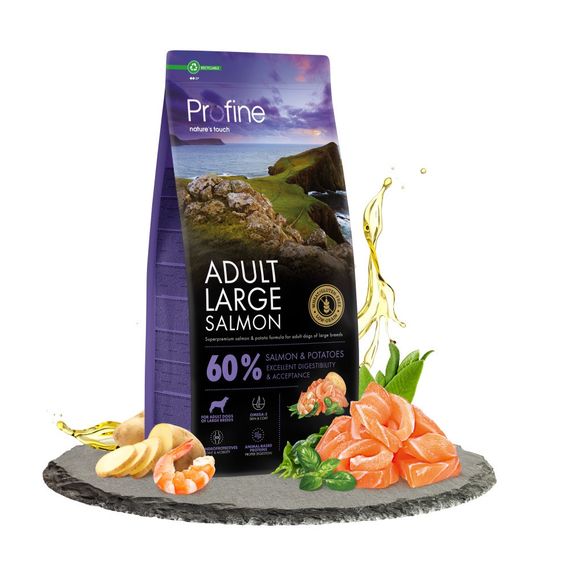Сухий корм з лососем для собак великих порід Profine Dog Adult Large Breed Salmon & Potatoes, 12 кг | Зображення 1