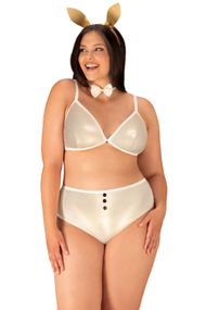 Рольовий костюм зайчика Obsessive Neo Goldes Перламутровий 2XL/3XL