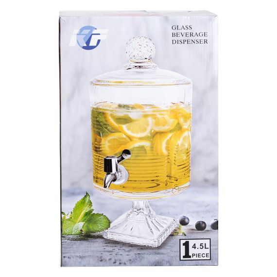 Лимонадниця з краном на підставці скляна 4,5 л HP-19-4 | Зображення 3