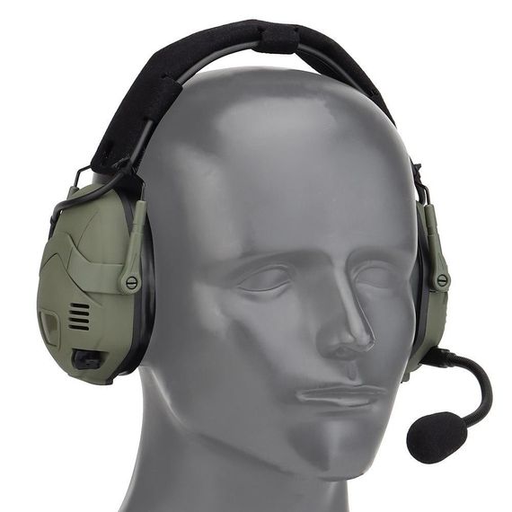 тактичні активні навушники HD-16 Bluetooth+ кріплення чебурашки олива | Зображення 3
