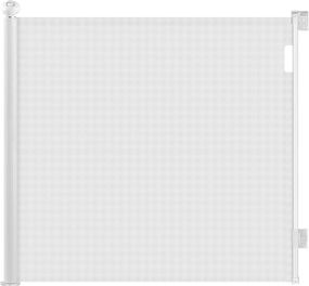 Захисні ворота бар'єр для сходів і дверей розсувні, для дітей та тварин, рольставні білі, перегородка для собак