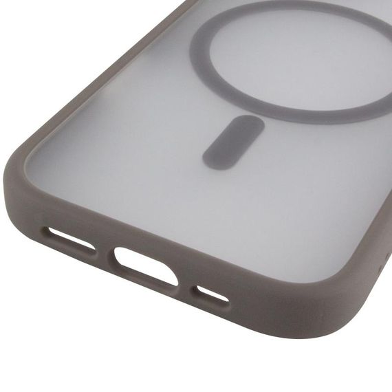TPU+PC чохол Metal Buttons with Magnetic Fit для Apple iPhone 17 (6.3") Сірий / Grey | Зображення 4