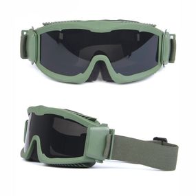 Защитные очки маска Jungle Storm S68 со сменными линзами, зеленая