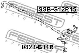 Втулка стабилизатора заднего Impreza 00-, FEBEST (SSBG12R15) | Зображення 3