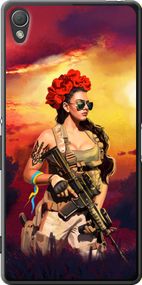 Чехол на Sony Xperia Z3 D6603 Украинка с оружием "5316u-58-17620"