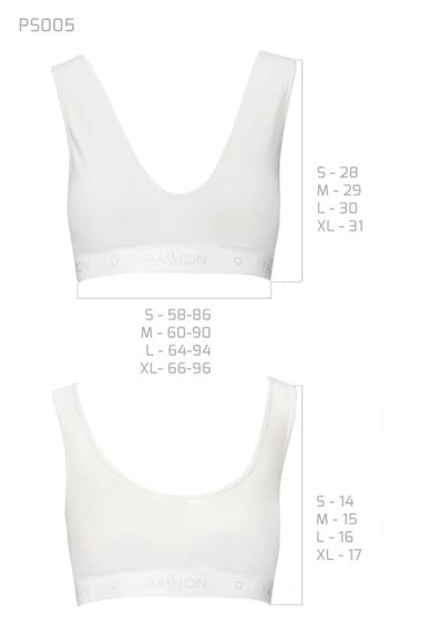 Спортивный топ из эластичного хлопка Passion PS005 TOP S, white sexstyle | Зображення 2