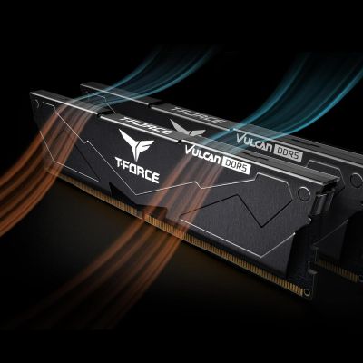 Модуль памяти для компьютера DDR5 32GB (2x16GB) 6000 MHz T-Force Vulcan Black Team (FLBD532G6000HC38JDC01) | Зображення 5