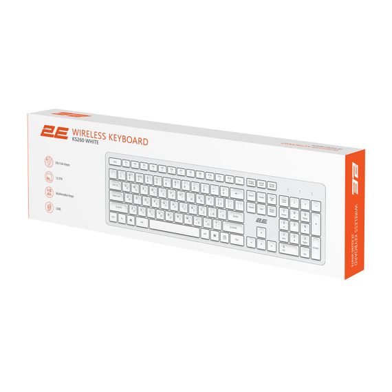 Клавіатура 2E KS260 106key Wireless UA White (2E-KS260WWH_UA) | Зображення 8