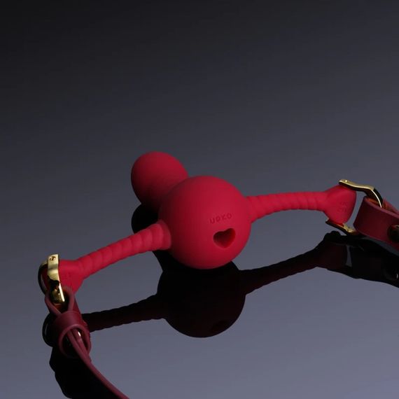Кляп із фіксатором у формі дилдо UPKO Desire for Mouth Bondage Collection-Dildo, червоний Sex Aura | Зображення 1