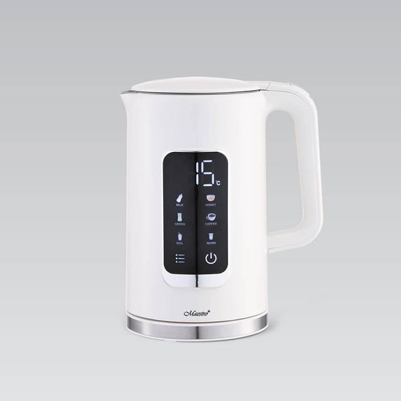 Електрочайник Maestro MR-024-WHITE, 1.7 л, 2200 Вт, з регулюванням температури