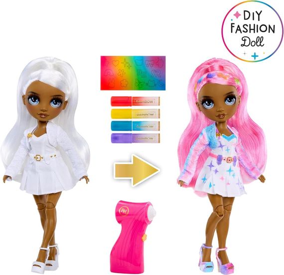 Лялька Рейнбоу Хай з аерографом, сірі очі Оригінал Rainbow High Air Brush & Create DIY Fashion Doll | Зображення 1