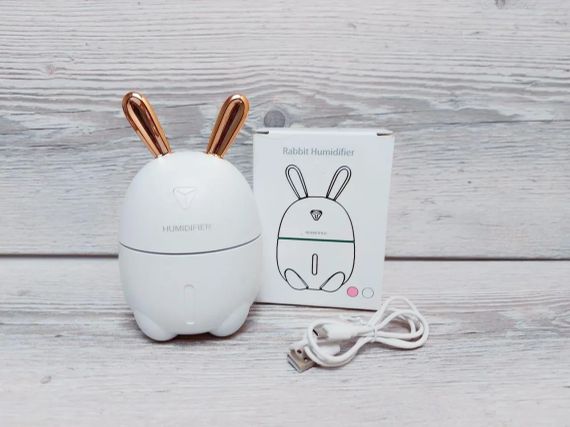 Зволожувач повітря Ультразвуковий з LED-підсвічуванням 7 кольорів живлення USB Зайчик Нічник-зволожувач 300мл | Зображення 4