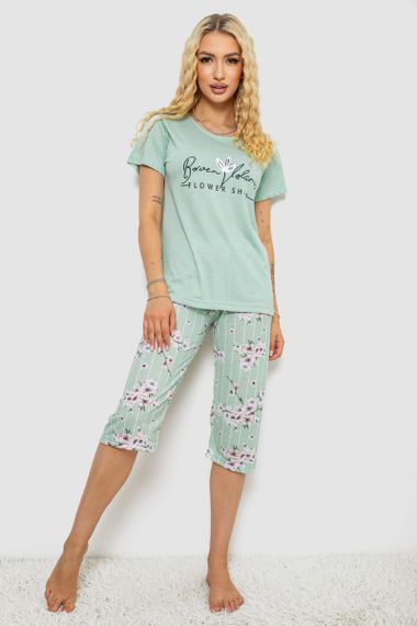 Пижама женская с принтом, цвет мятный, 243R10279