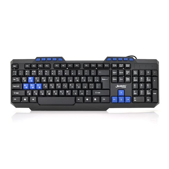 Клавиатура USB JEDEL K518, довж. кабеля 170см, , (435х130х21), 112k, Black, Box
