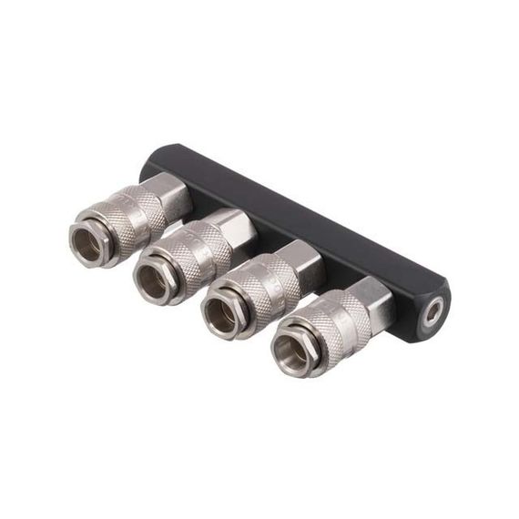 Розгалужувач повітря прямий 1/4", 4 виходи, швидкороз'ємні з'єднання INTERTOOL PT-1856