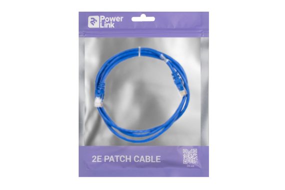 Патч-корд 2E Cat 5e,UTP,RJ45, 26AWG ,7/0.16 CCA, 1.50 m, PVC,Blue (2E-PC5ECA-150BL) | Зображення 2