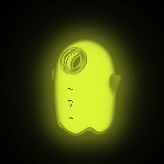 Вакуумний кліторальний стимулятор з вібрацією Satisfyer Glowing Ghost Yellow, світиться в темряві | Зображення 5