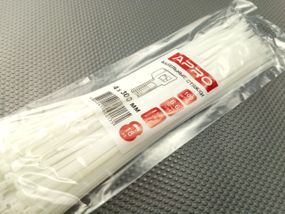 Хомут пластиковий APRO 300х4 (100 шт. у уп.) білий, 1 ПАКОВКА (CT-W4300)