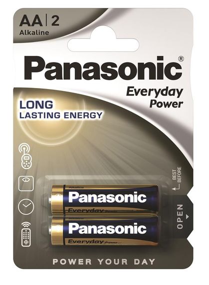 Батарейка Panasonic EVERYDAY POWER щелочная AA блистер, 2 шт. (LR6REE/2BR)