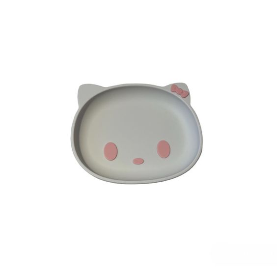 Детский силиконовый набор посуды для кормления Hello Kitty (розовый бант) 6 предметов | Зображення 3