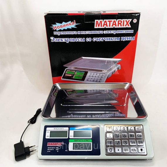 Компактные весы для бизнеса 50кг Matarix MX-414, Весы для бизнеса с автономной работой OQ-14 | Зображення 6
