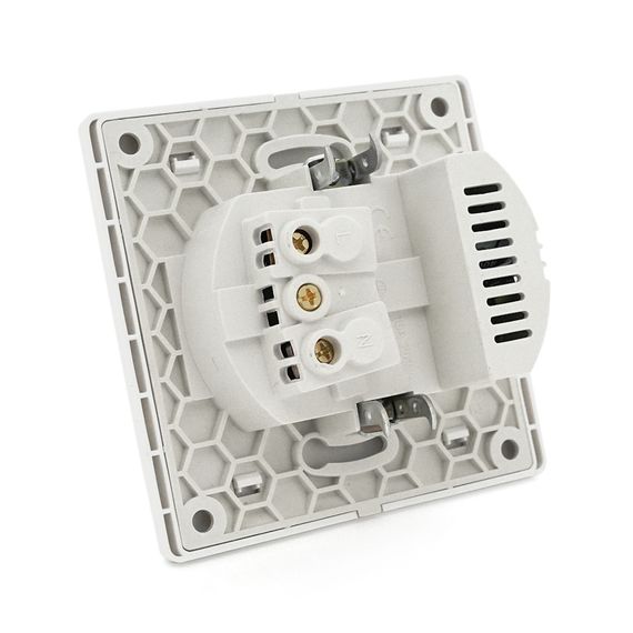 Розетка врізна із заземленням, Input: AC:110-250V/16A, Type-C/USB-виходи, White | Зображення 1