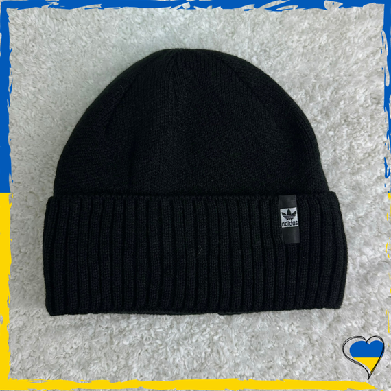 Шапка на флісі Adidas Адідас. Шапка універсальна брендова. Тепла однотонна
