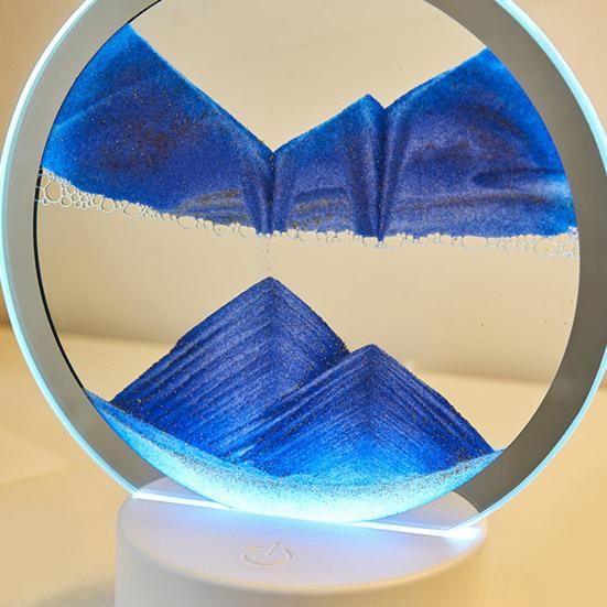 Настольная LED лампа ночник RGB Песочные часы 3D Sandscape. Картина Подвижный песок | Зображення 4