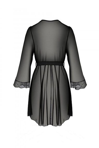 Пеньюар Passion AMBERLY PEIGNOIR black, L/XL, пояс у комплекті Sex Aura | Зображення 3
