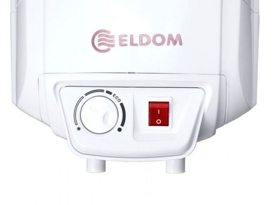 Водонагрівач Eldom EXTRA LIFE 15 л, під миттям 2,0 кВт, "мокрий" ТЕН, вертикальний, прямокутний, білий (72326PMP) | Зображення 1