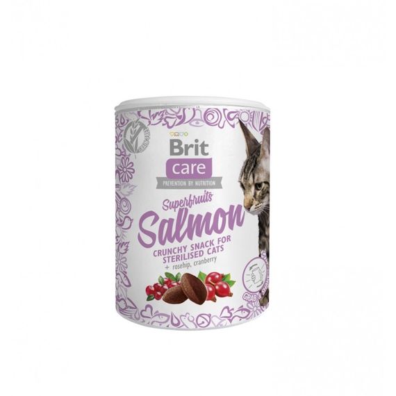 Ласощі для котів Brit Care Cat Snack Superfruits Salmon Sterilized з лососем 100 гр