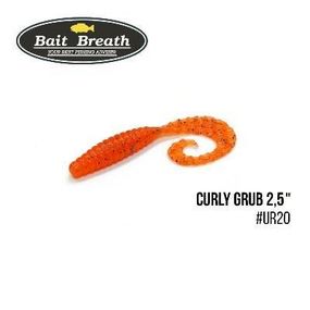 Силіконова приманка, Їстівний силікон Bait Breath Curly Grub 2,5" (12шт) (Ur20 orange/seed)