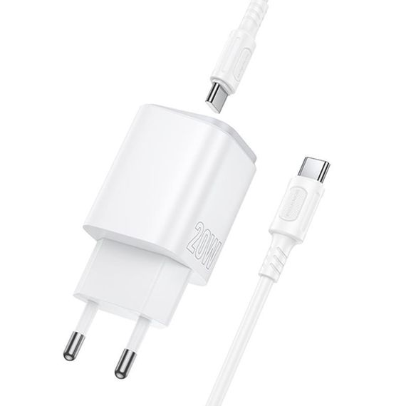 МЗП Borofone BAS83A Star PD20W+QC3.0 (1USB-A/1C) + кабель Type-C to Type-C White | Зображення 3