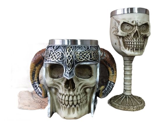 Подарунковий набір Чашка Бокал 3D GL Череп у Трещинах Великі Подарунок | Зображення 3