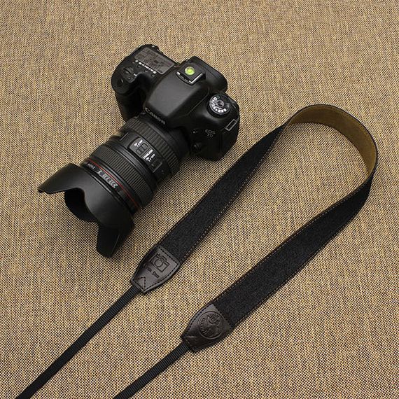 Ремень для фотоаппарата универсальный нашейный тканевой CAMERA STRAP на шею для фотокамеры черный | Зображення 3