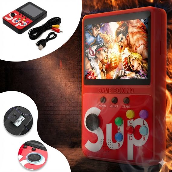 Портативная игровая приставка Sup M9, 900 игр, экран 3", аккумулятор 1200 мА·ч, для детей и взрослых, чёрная | Зображення 1