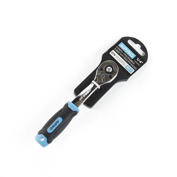 Ключ-трещотка с изогнутой ручкой CrV 1/4 (90T) APRO | Зображення 4