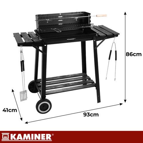 Садовий гриль із рожном 93x41x86 см Kaminer 27320 | Зображення 1