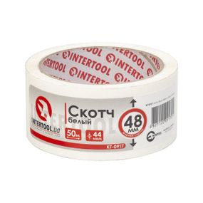 Скотч білий 48 мм*50 м*44мкм INTERTOOL KT-09171