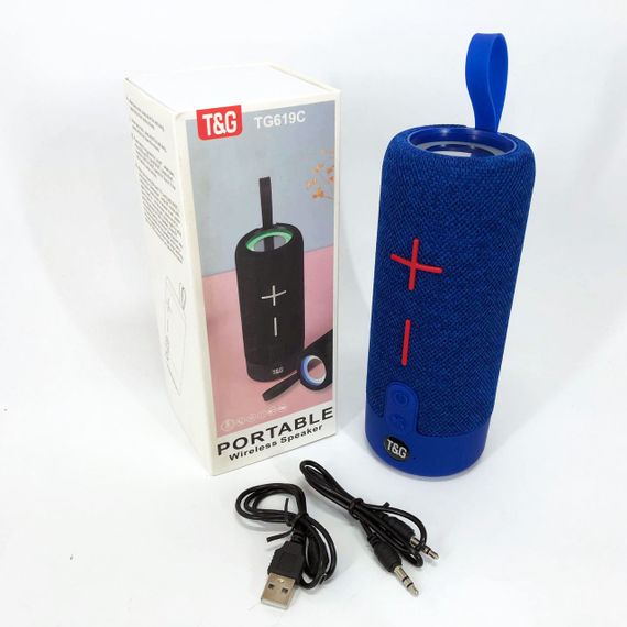 Портативная Bluetooth колонка TG619C FM-радио USB/TF с ремешком. ON-702 Цвет: синий | Зображення 9